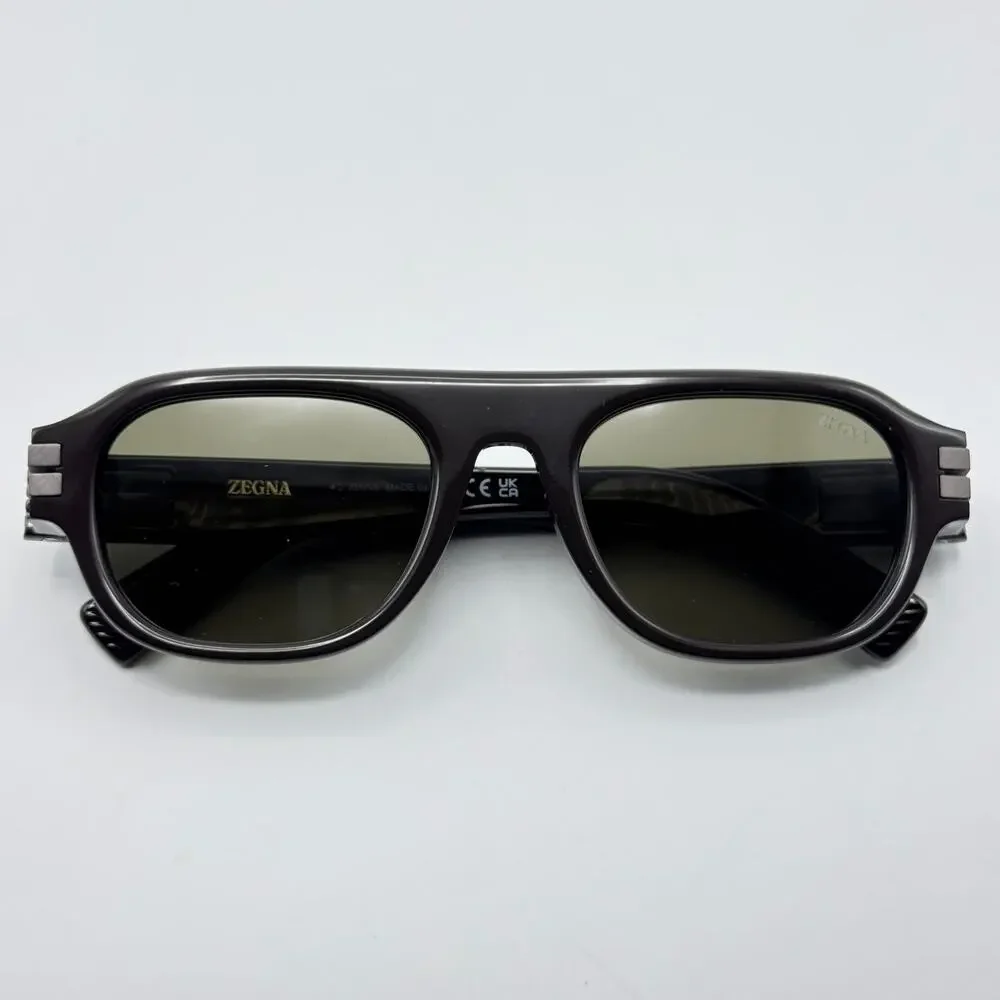 Ermenegildo Zegna Sunglasses EZ0304 46N Brown Frame Green Lens 52-21-145 New